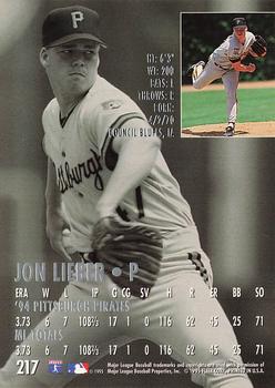 1995 Ultra #217 Jon Lieber Back