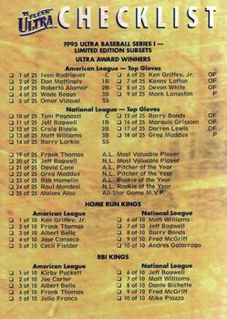 1995 Ultra #250 Checklist: Inserts Front