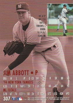 1995 Ultra #307 Jim Abbott Back