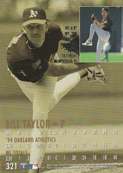 1995 Ultra #321 Bill Taylor Back