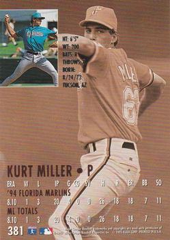 1995 Ultra #381 Kurt Miller Back