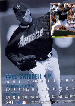 1995 Ultra #391 Greg Swindell Back