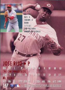 1995 Ultra #147 Jose Rijo Back