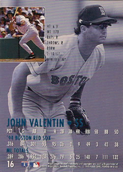 1995 Ultra #16 John Valentin Back