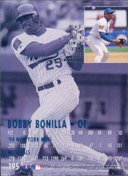 1995 Ultra #195 Bobby Bonilla Back