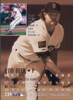 1995 Ultra #239 Rod Beck Back