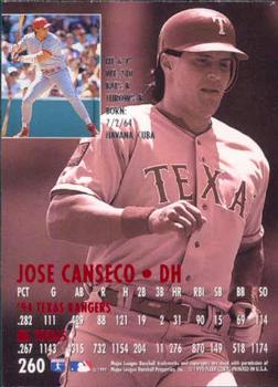 1995 Ultra #260 Jose Canseco Back