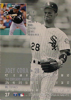 1995 Ultra #27 Joey Cora Back