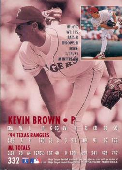1995 Ultra #332 Kevin Brown Back