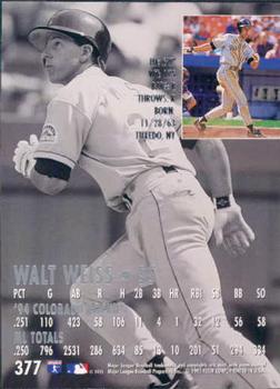 1995 Ultra #377 Walt Weiss Back