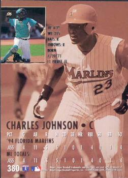 1995 Ultra #380 Charles Johnson Back