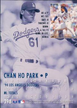 1995 Ultra #398 Chan Ho Park Back