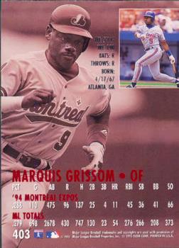 1995 Ultra #403 Marquis Grissom Back