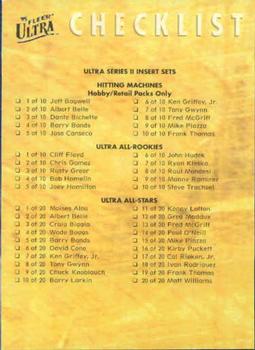 1995 Ultra #450 Checklist: Inserts Front