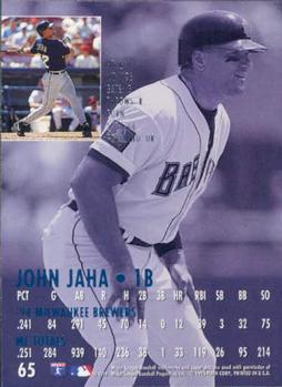 1995 Ultra #65 John Jaha Back