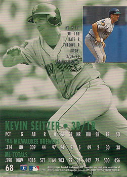 1995 Ultra #68 Kevin Seitzer Back
