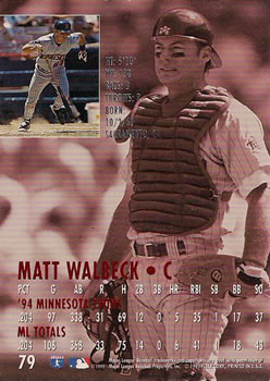 1995 Ultra #79 Matt Walbeck Back