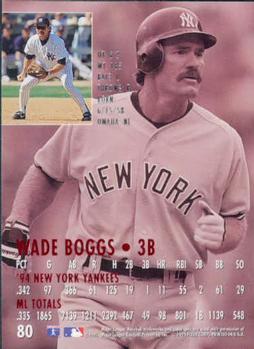 1995 Ultra #80 Wade Boggs Back