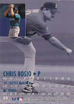 1995 Ultra #99 Chris Bosio Back