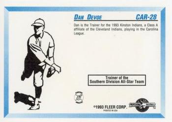 1993 Fleer ProCards Carolina League All-Stars #CAR-28 Dan Devoe Back