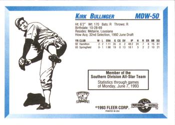 1993 Fleer ProCards Midwest League All-Stars #MDW-50 Kirk Bullinger Back