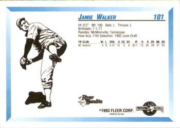 1993 Fleer ProCards #101 Jamie Walker Back