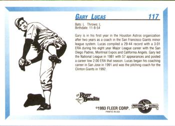 1993 Fleer ProCards #117 Gary Lucas Back