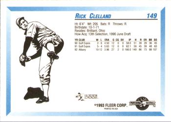 1993 Fleer ProCards #149 Rick Clelland Back