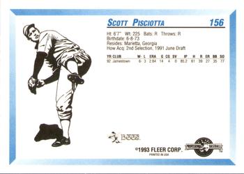 1993 Fleer ProCards #156 Scott Pisciotta Back
