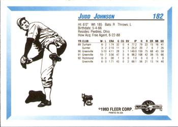 1993 Fleer ProCards #182 Judd Johnson Back