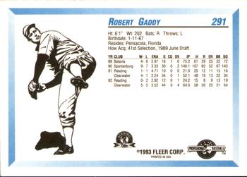 1993 Fleer ProCards #291 Robert Gaddy Back