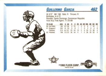 1993 Fleer ProCards #462 Guillermo Garcia Back