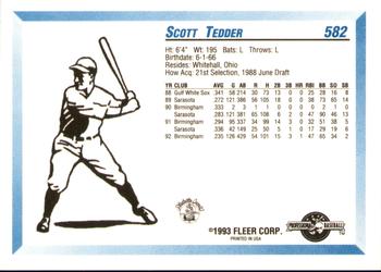 1993 Fleer ProCards #582 Scott Tedder Back