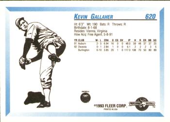1993 Fleer ProCards #620 Kevin Gallaher Back