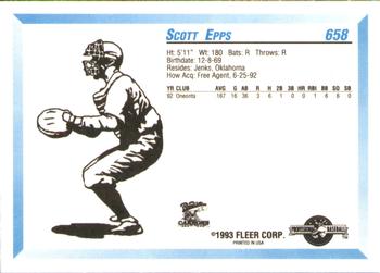 1993 Fleer ProCards #658 Scott Epps Back