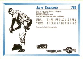 1993 Fleer ProCards #769 Steve Shoemaker Back