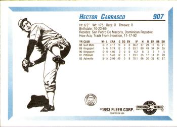 1993 Fleer ProCards #907 Hector Carrasco Back