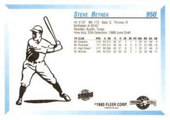 1993 Fleer ProCards #950 Steve Bethea Back