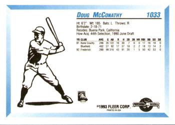 1993 Fleer ProCards #1033 Doug McConathy Back