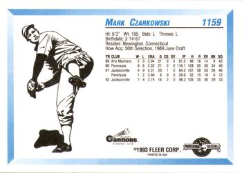 1993 Fleer ProCards #1159 Mark Czarkowski Back