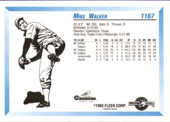 1993 Fleer ProCards #1167 Mike Walker Back
