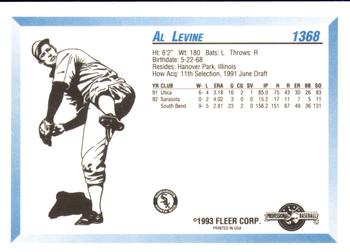 1993 Fleer ProCards #1368 Al Levine Back