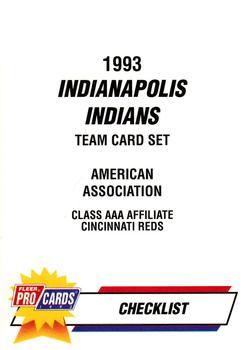 1993 Fleer ProCards #1506 Checklist Front