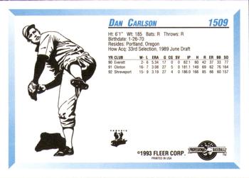 1993 Fleer ProCards #1509 Dan Carlson Back