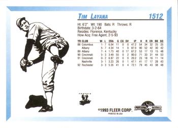1993 Fleer ProCards #1512 Tim Layana Back