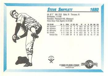 1993 Fleer ProCards #1680 Steve Shifflett Back