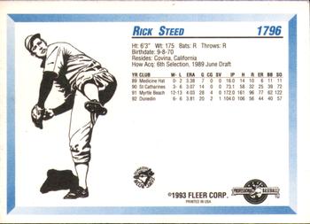 1993 Fleer ProCards #1796 Rick Steed Back