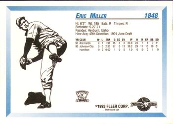 1993 Fleer ProCards #1848 Eric Miller Back
