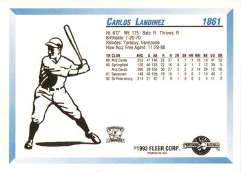 1993 Fleer ProCards #1861 Carlos Landinez Back