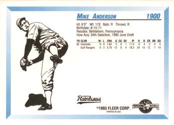 1993 Fleer ProCards #1900 Mike Anderson Back